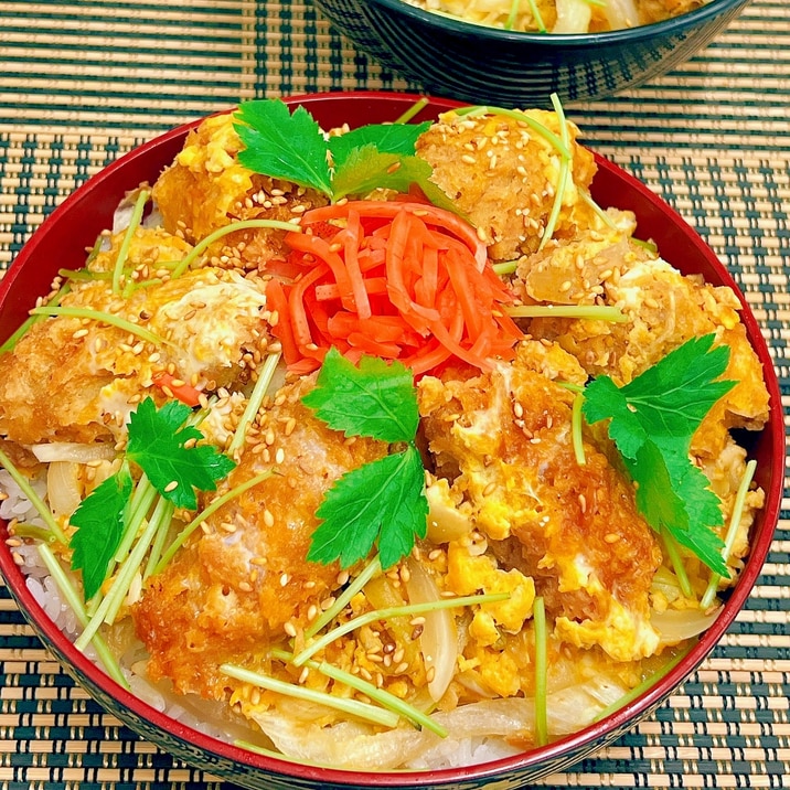 簡単リメイク!牡蠣フライの卵とじ丼